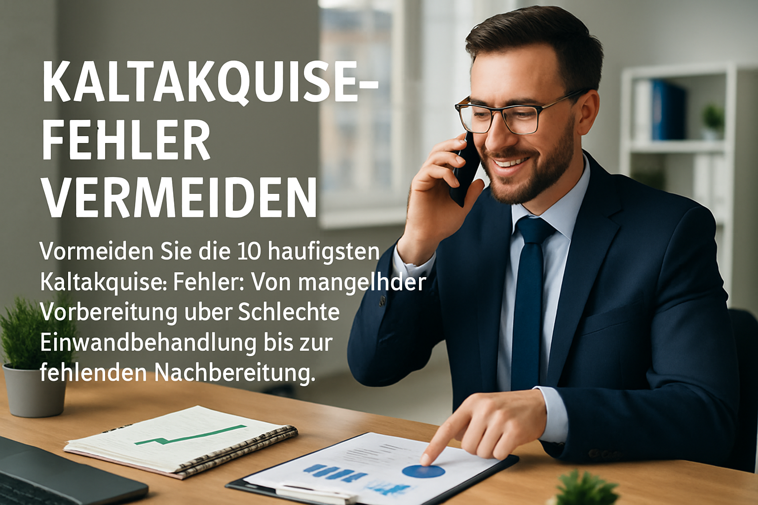 Vertriebsmitarbeiter analysiert Fehler in Kaltakquise-Gesprächen zur Optimierung