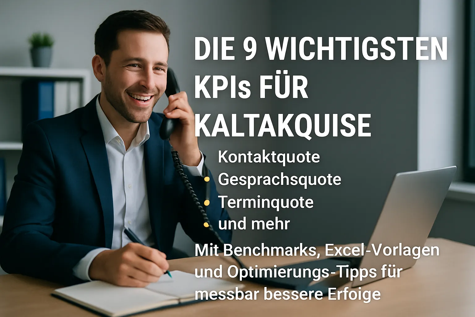 Vertriebsmitarbeiter analysiert Kaltakquise-KPIs und Kennzahlen auf Dashboard