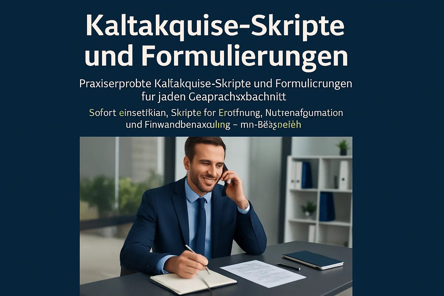 Vertriebsmitarbeiter nutzt bewährte Kaltakquise-Skripte für erfolgreiches Telefonat