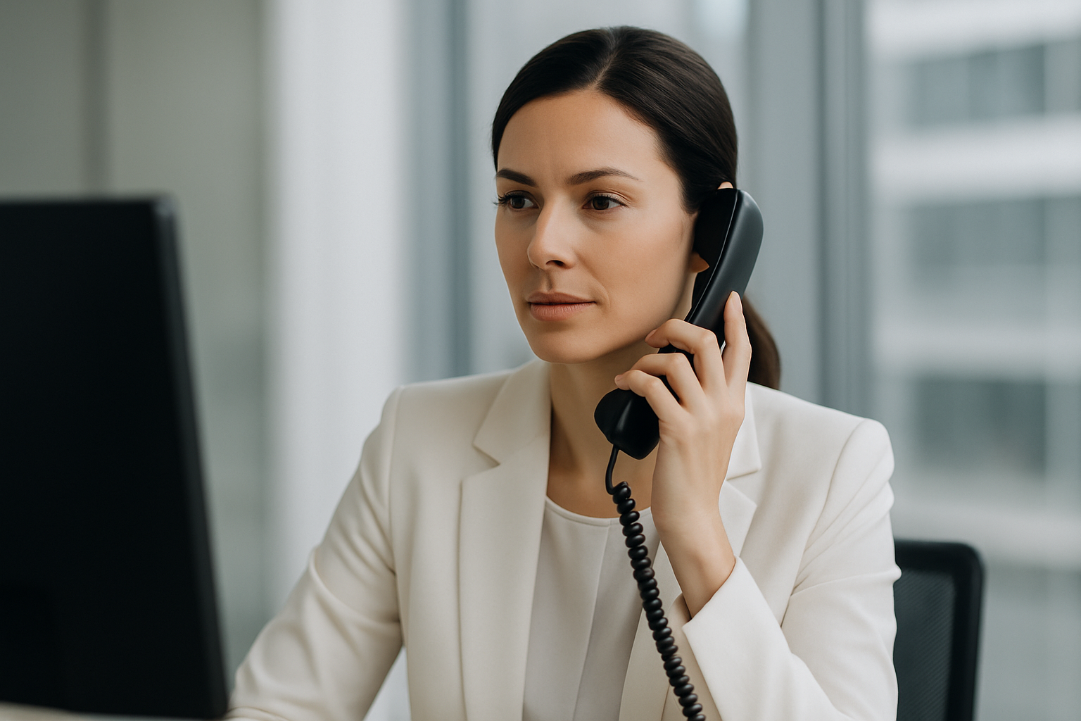 Professioneller Vertriebsmitarbeiter am Telefon überwindet die Sekretärin-Barriere durch respektvolle Kommunikation